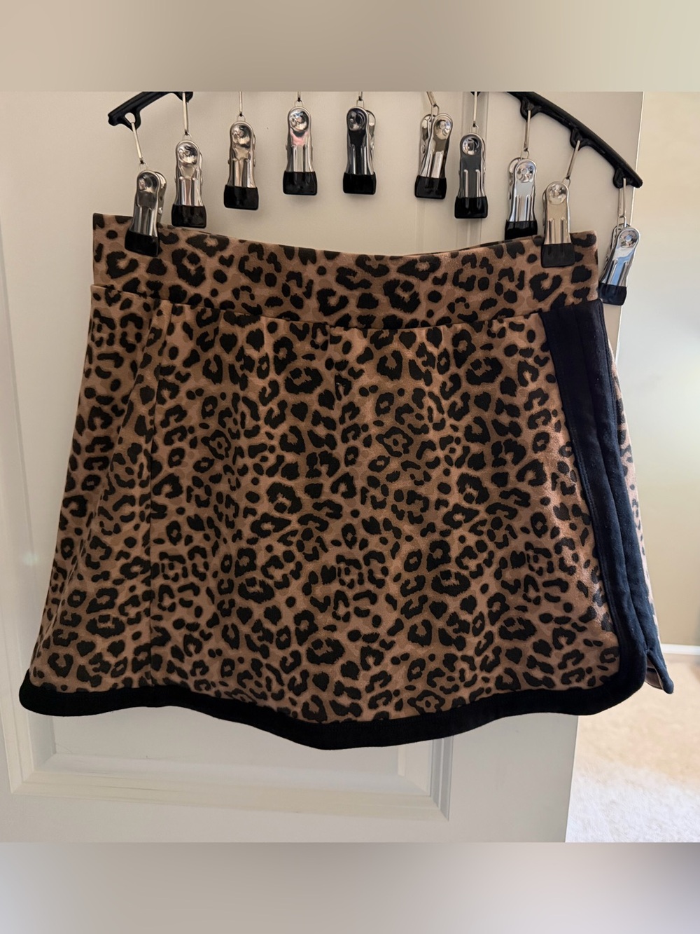 JoyLab Leopard Print Mini Skirt in Brown and Black